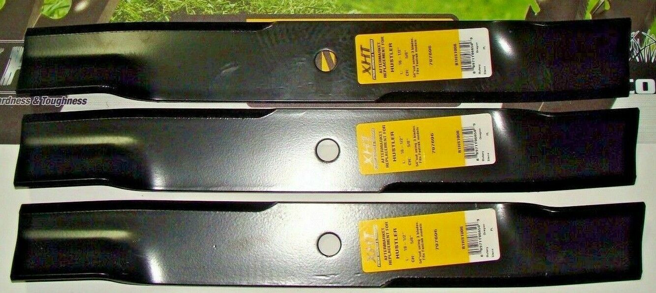 3 XHT USA BLADES BIG DOG 797696 601124 FOR 54" DECK ALPHA STOUT BLACKJACK