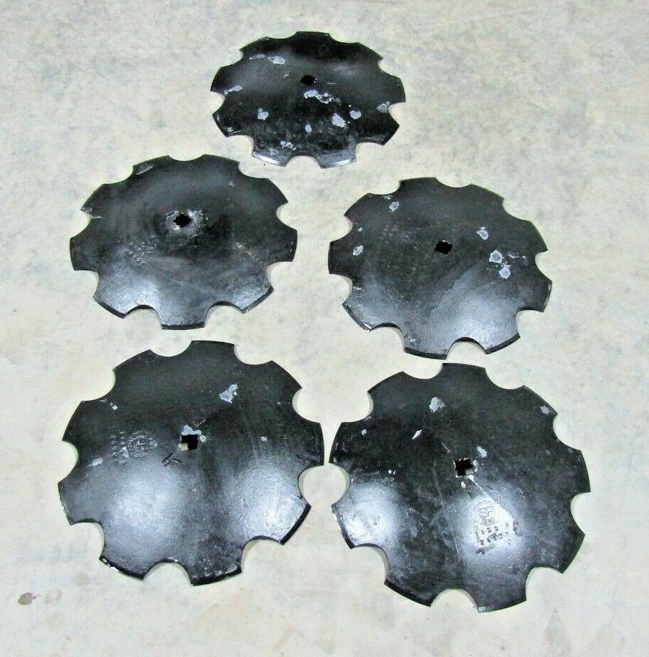 5) 18" DISC HARROW BLADE NOTCHED 3.5MM (9 GAUGE) 1" SQUARE OR 1-1/8" SQUARE AXLE