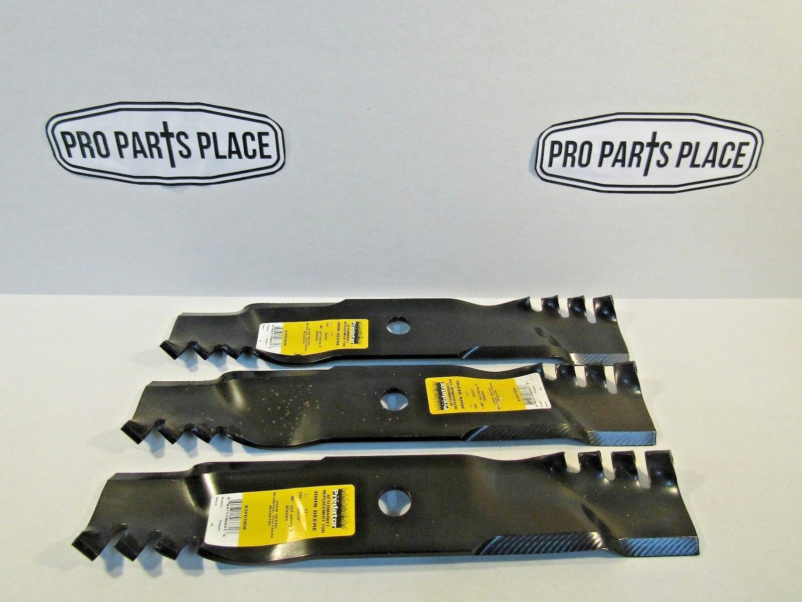 3 USA Predator Blades will fit JOHN DEERE 48" Z510A Z520A Z645 Z710A Z850A Z910A