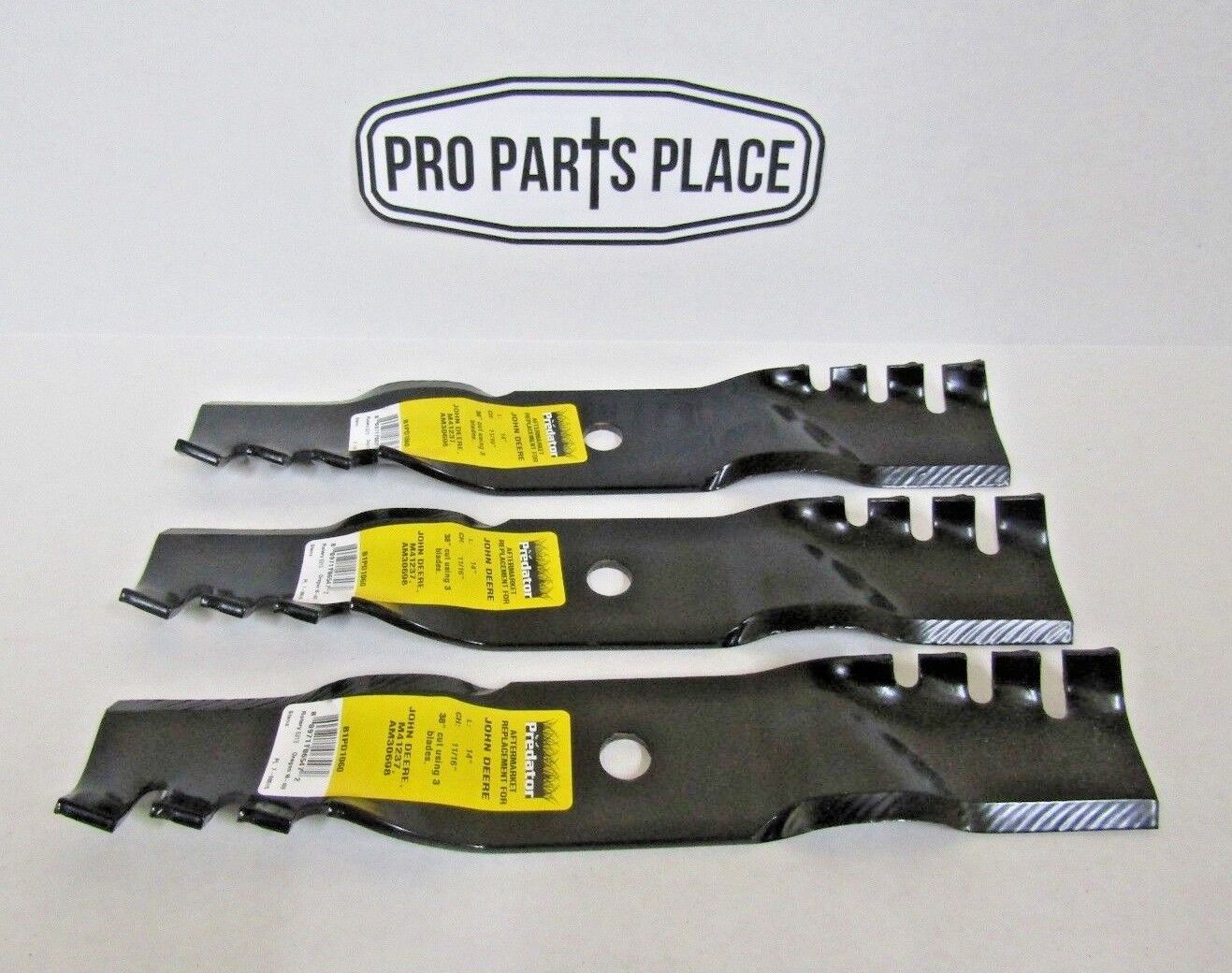 3 USA blades will fit JOHN DEERE M41237 AM30698 M115759 M119233 HD Mulching blad