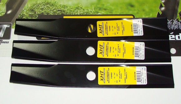 3 XHT HD USA BLADES FOR TORO WHEEL HORSE 106077 106636 117192 NEED 3 FOR 42" CUT