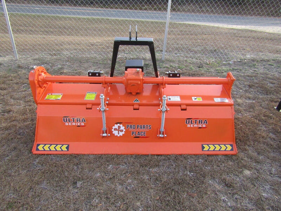 55" Rotary Tiller, HD Gear drive (no chain), slip clutch pto, all welded A-Frame