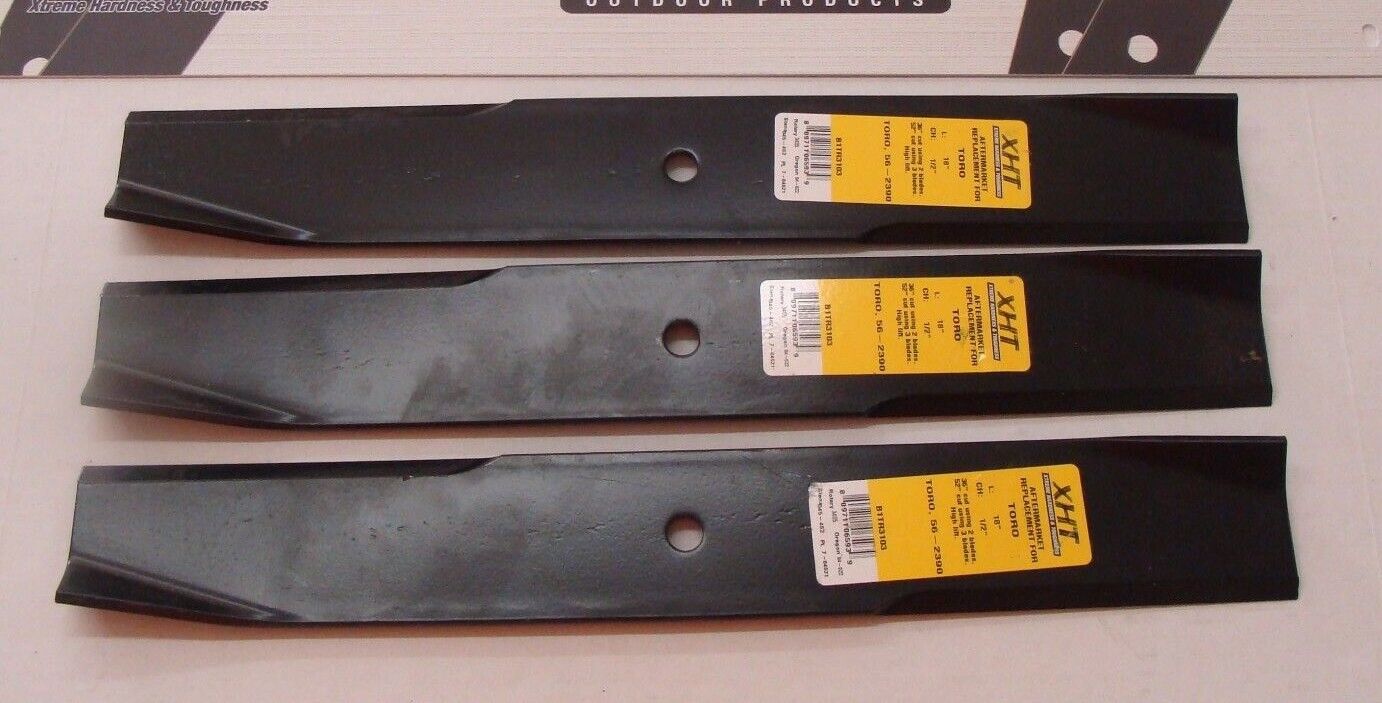 3 XHT HD USA BLADES FOR TORO 56-2390 56-2390-03 106-0626 108-1127 HIGH LIFT 52"