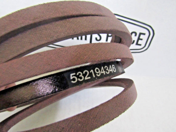 NEW OEM SPEC DRIVE BELT AYP HUSQVARNA 532194346 194346 LT154 LT1597 LT19538