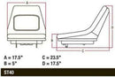 Seat will fit John Deere LTR155 LTR166 LTR180 LT133 LT155 LT166 415 425 445 455-4