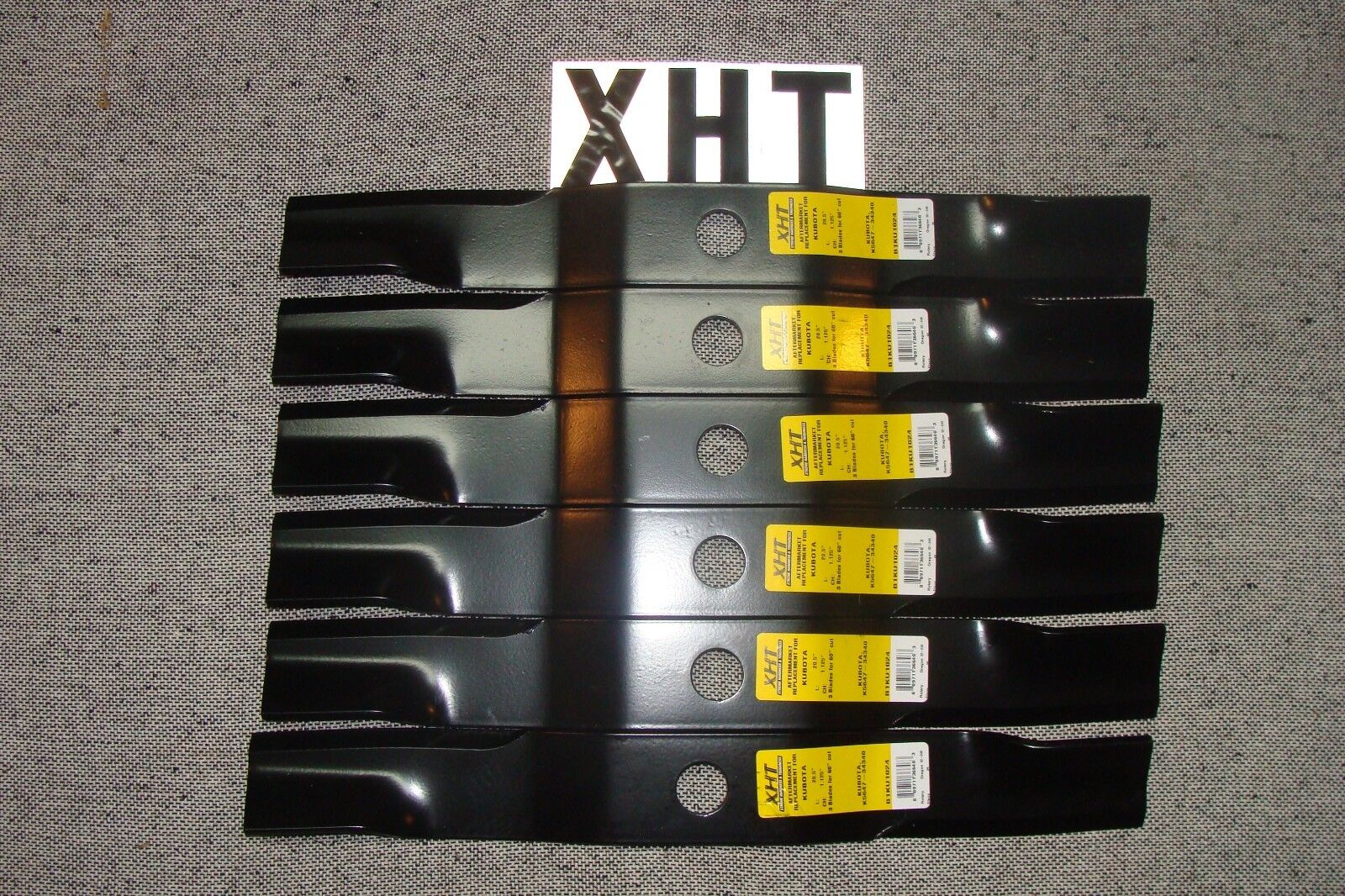 6 REPL XHT HD USA BLADES KUBOTA K5647-34330 K5647-34340 FOR ZD326S ZD21F-60P 60"