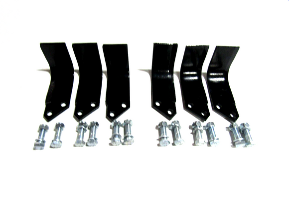 6 tiller tine blades for King Kutter 505002 TG TG-G 3 Left & 3 Right w BOLTS