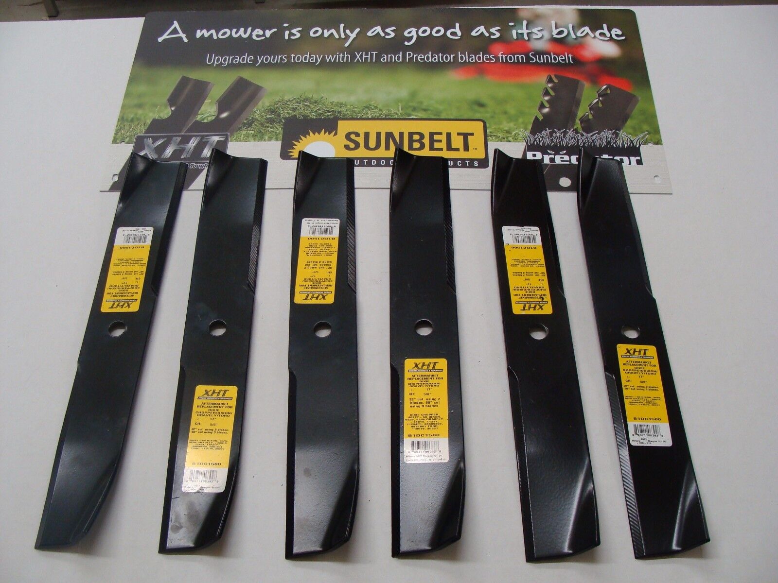 6 USA XHT HD BLADES GRAVELY 11234 11234P1 88616 8861651 8899300 50" CUT