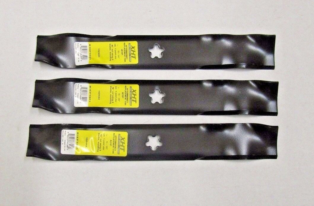 3 USA XHT HD MULCHER  BLADES 46" CRAFTSMAN 145708 152443 163819 157033 170698