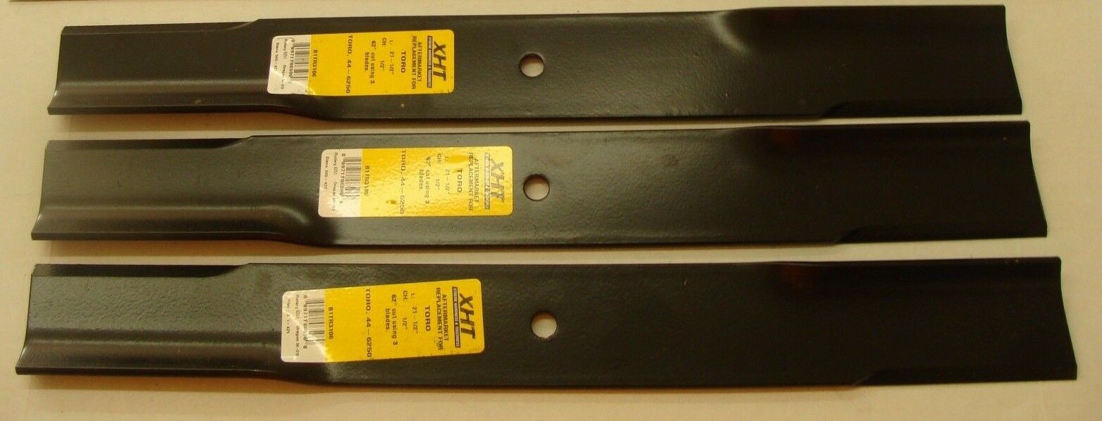 3 XHT HD USA BLADES FOR TORO 44-6250-03 44-6250 62" CUT GROUNDSMASTER 108-1124