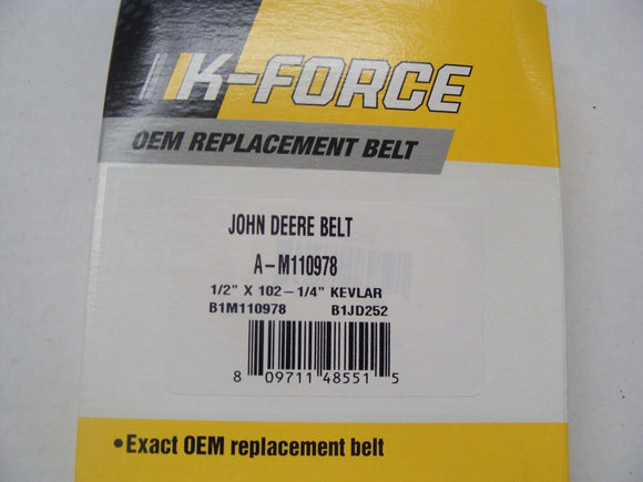 Spec made belt will fit JOHN DEERE M110978 1/2" X 102.25" LX176 LX178 LX186
